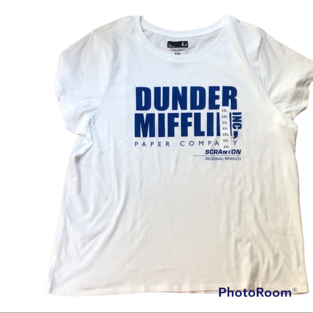 The‎ Office Dunder Mifflin Paper Company Scranton White & Blue SS Tee XXL…